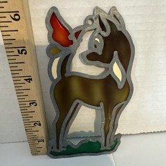 Vintage Disney Bambi Butterfly Stained Glass Style Suncatcher Painted Ornament