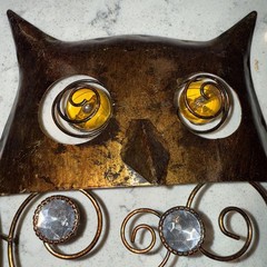 Copper Craft Window Wall Desk Owl 11’ Tall by 10’ Wide Crystals Holiday Decor