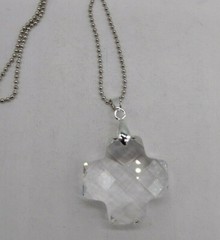 Swarovski Crystal Clear 28mm Cross 6863 Suncatcher/ Ornament; Checkerboard