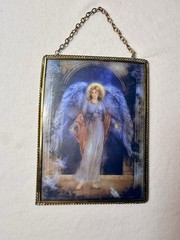 Vintage Via Vermont Lena Liu Angel Glass Suncatcher Hanging Frame Set 5×7