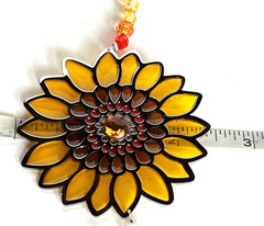 Ganz Crystal Expressions Stain Glass Look Translucent SUNFLOWER Ornament 6″ L