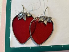 Glass Strawberry Fruit Sun catchers Country Cottage Farmhouse Decor (M)