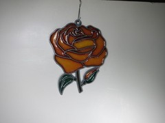 Rose Flower Plastic Hanging Suncatcher-USED