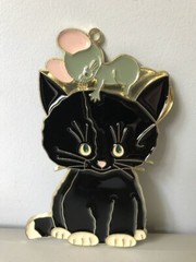 Black Cat with Mouse Suncatcher Opaque Makit Bakit Resin Craft Window Art