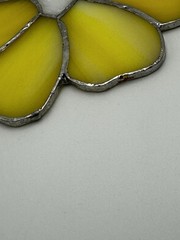 Yellow Flower Suncatcher Stained Glass 8”