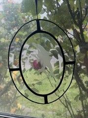 Beveled Glass Etched Dophin Suncatcher Hanger Rainbow Light Gift 6″x8″