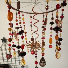 Fire Sun Colorful Beaded Sun Mobile Suncatcher Handmade Spinner
