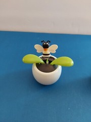 Lot Of 6 Solar Powered Novelty Toys -2 Flowers, Dog, Santa,Uncle Sam & Snowman
