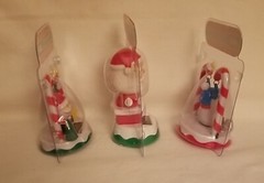 3 PC Set SOLAR DANCING SANTA, SWINGING SANTA & SNOWMAN on base