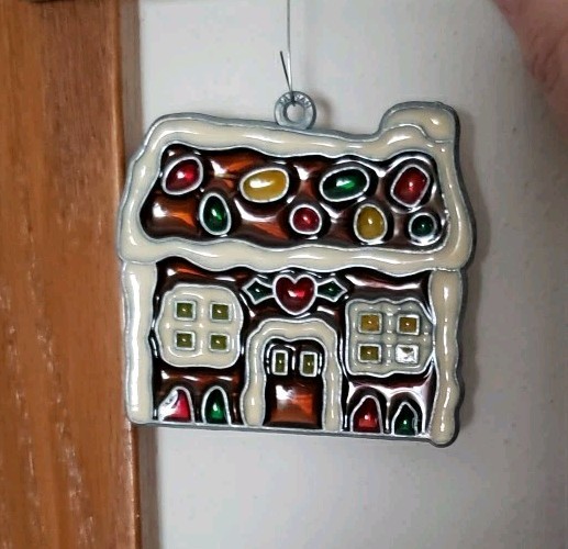 Gingerbread House Christmas Window Hanging Suncatcher Resin Sun Catcher