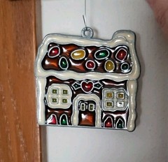 Gingerbread House Christmas Window Hanging Suncatcher Resin Sun Catcher