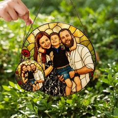 Custom Family Photo Sun Catcher Personalized Gift for Mom Wife Parents