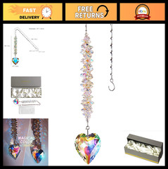 45mm AB Color Heart Crystal Suncatcher Prism – Handmade Rainbow Maker for Home D
