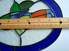 Stained Glass Tropical Bird Hanging Suncatcher Leaded ~ 9″ by 7″