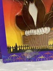 Vintage New Halloween Suncatcher Pumpkin & Cat Window Decor Ornament Plastic