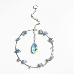 Natural stone Custom mobile hanging – Hand beaded Sun Catcher -Garden decoration
