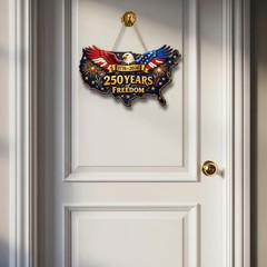 USA Map Years History Patriotic United States Wall Sign with Rope