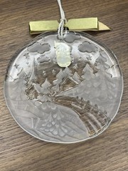 Vintage Walther Glas Round Suncatcher (West Germany) Winter Landscape