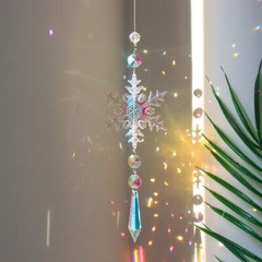 4 pcs Crystal Sun Catcher Snowflake Christmas Decorations Handmade