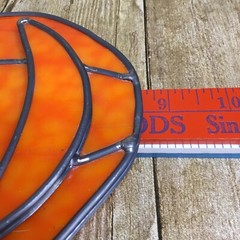 Set 2 Halloween Pumpkin Jack O Lantern Stained Glass Window Suncatchers 7-8.5”