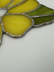 Yellow Flower Suncatcher Stained Glass 8”