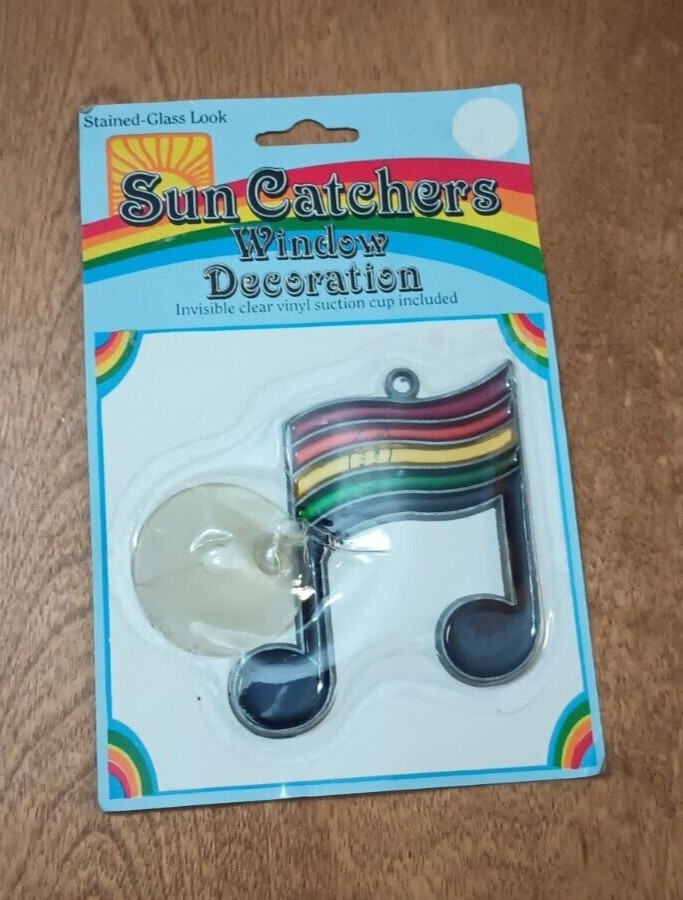Vintage Rainbow Sun Catcher Window Decoration-music note. New in PKG