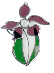 Purple Wildflower Suncatcher Ornament 5.5”x 4.25” Iris Flower
