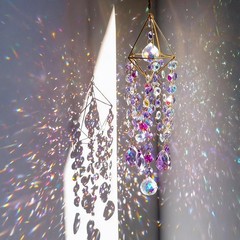 HDCRYSTALGIFTS 21.5Inch Crystal Prisms Suncatcher for Window Hanging, Rainbow Ma