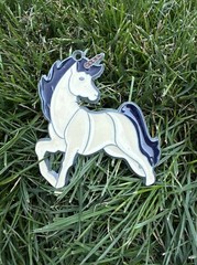 Vintage Stained Glass Sun Catcher Mystical Unicorn 🦄1980s Window Decor