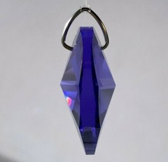 Swarovski Retired 28mm 8781 Blue Violet Heart Crystal Pendant Prism w Logo 1-1/8