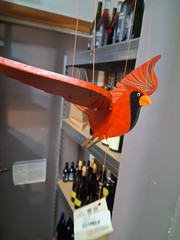 Hand Crafted Wooden Cardinal Mobile