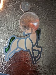 Unicorn Stained Glass Window Suncatcher w/ Suction Cup, Vintage, 4x3in