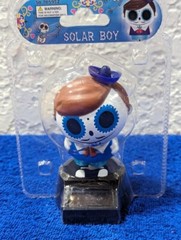 Sugar Skull Little Boy Bobble Head Solar Dia de Los Muertos Kids Toy Mexican