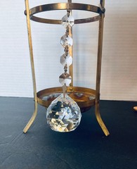 Glass Hanging Prism Ornament W/4 Smaller Prisms, Beautiful Sparkles!