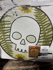 Target Bullseye – Sunflower Skull Design – Glass Sun Catcher -8” Round