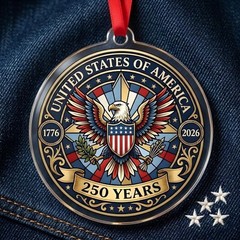 United States Great Seal Patriotic Stained Glass Suncatcher