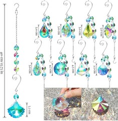 9 Pieces Sun Catchers Indoor Window Suncatcher Crystals Prisms Chain Pendant