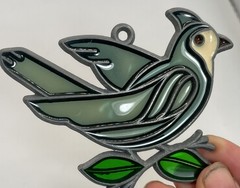 VTG Bird window sun-catcher Bluejay Blue