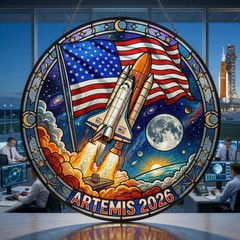 Space Mission Stained Glass Suncatcher