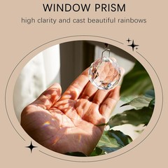 4 Pack 40MM Clear Crystal Prism Ball Suncatchers Rainbow Pendants Maker Hanging