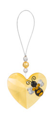 Ganz Crystal Expressions Acrylic Yellow Heart w/BEE Suncatcher +Card “Sweet BEE”