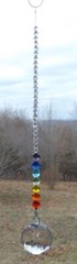 Beautiful Aurora Borealis Charka Suncatcher with large Crystal Ball