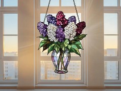 Lilac Bouquet Suncatcher Acrylic Window Decor Gift