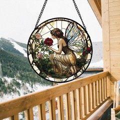 Stained Glass Butterfly Flower Suncatcher for Home Decor & Garden Gifts