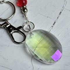 Keychain Crystal Glass Prism Charm Handmade Purse Charm Sun Catcher, 0770