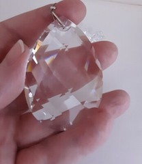 62mm Crystal Pear Suncatcher made with Swarovski Crystal – HUGE Rainbow Maker
