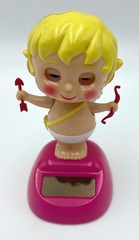 Solar Powered Dancing Cupid Bobble Head Toy Sun Catcher NEW Valentines Day Angel