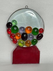 Stained Glass Suncatcher Bubble Gum Machine Dispenser