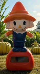 Vintage Solar Powered Bobble Dancing Fall Scarecrow FSG
