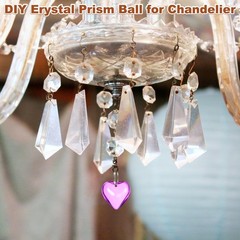 20PCS Crystal Smooth Heart Shape Prisms, 20mm/0.79″ Pendant Hanging [Purple]